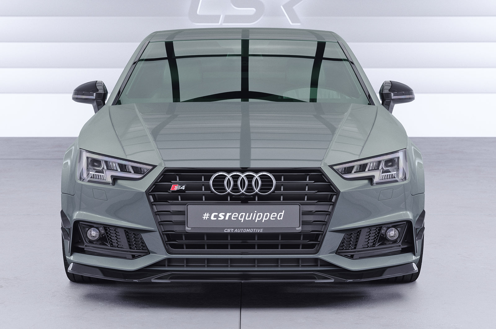 CSR Frontspoiler | Cup-Spoilerlippe mit ABE für Audi A4 B9 8W S-Line / S4 B9 8W CSL376-G Glossy schwarz Hochglanz (keine Lackierung erforderlich)