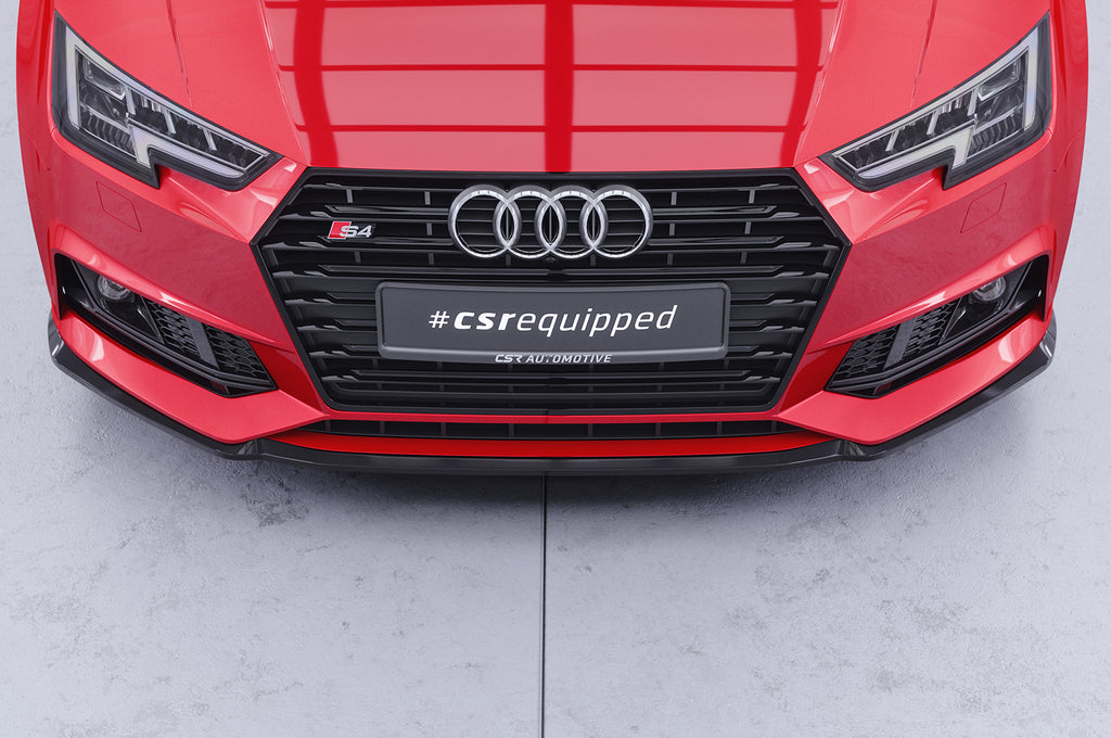 CSR Frontspoiler | Cup-Spoilerlippe mit ABE für Audi A4 B9 8W S-Line / S4 B9 8W CSL377-G Glossy schwarz Hochglanz (keine Lackierung erforderlich)