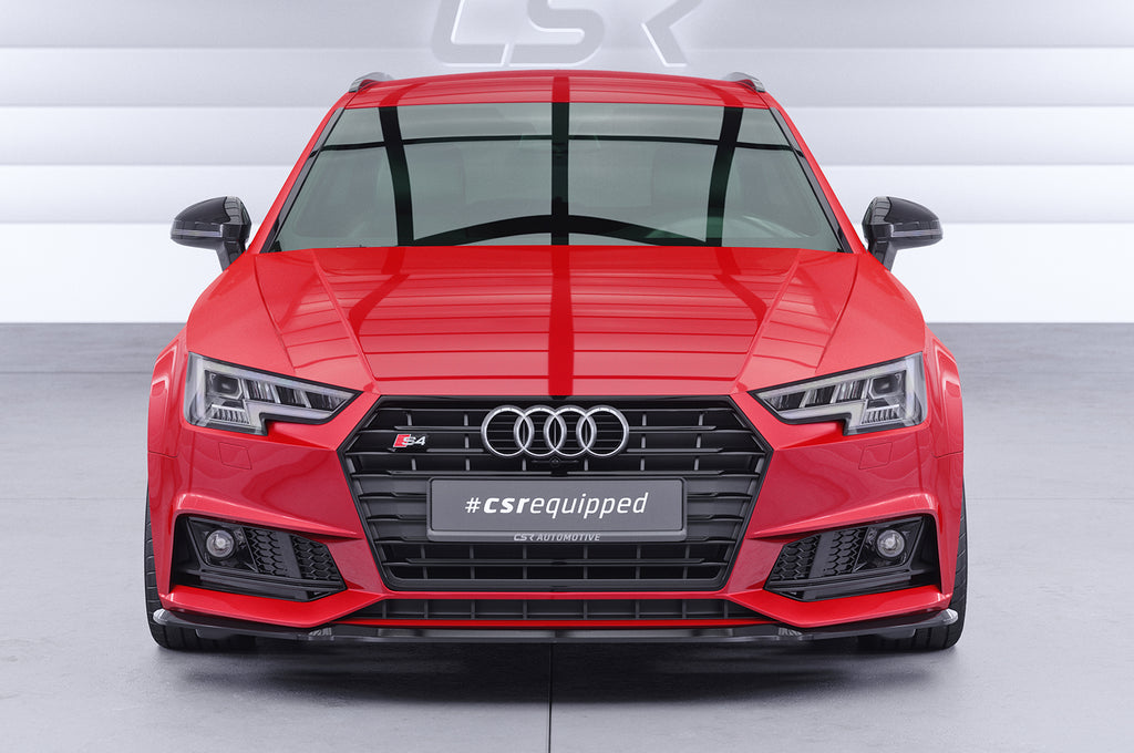 CSR Frontspoiler | Cup-Spoilerlippe mit ABE für Audi A4 B9 8W S-Line / S4 B9 8W CSL377-G Glossy schwarz Hochglanz (keine Lackierung erforderlich)