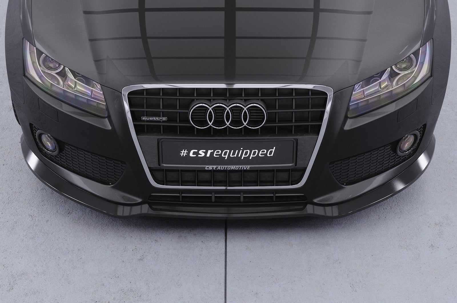 CSR Frontspoiler | Cup-Spoilerlippe mit ABE für Audi A5 8T CSL378-C Carbon Look Hochglanz (keine Lackierung erforderlich)