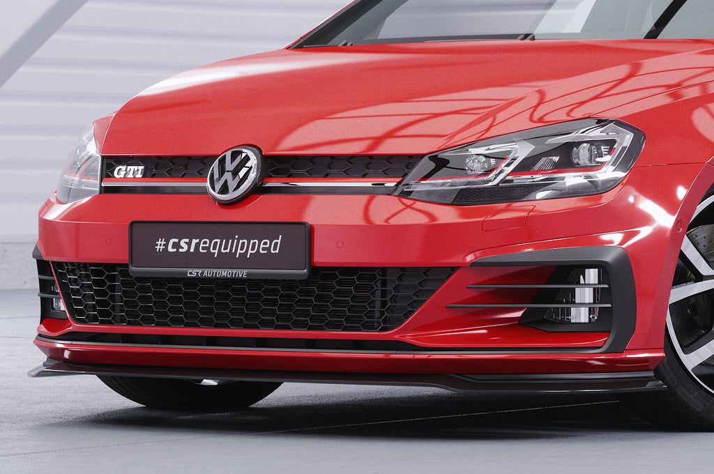 CSR Frontspoiler | Cup-Spoilerlippe mit ABE für VW Golf 7 GTI / GTD CSL380-C Carbon Look Hochglanz (keine Lackierung erforderlich)