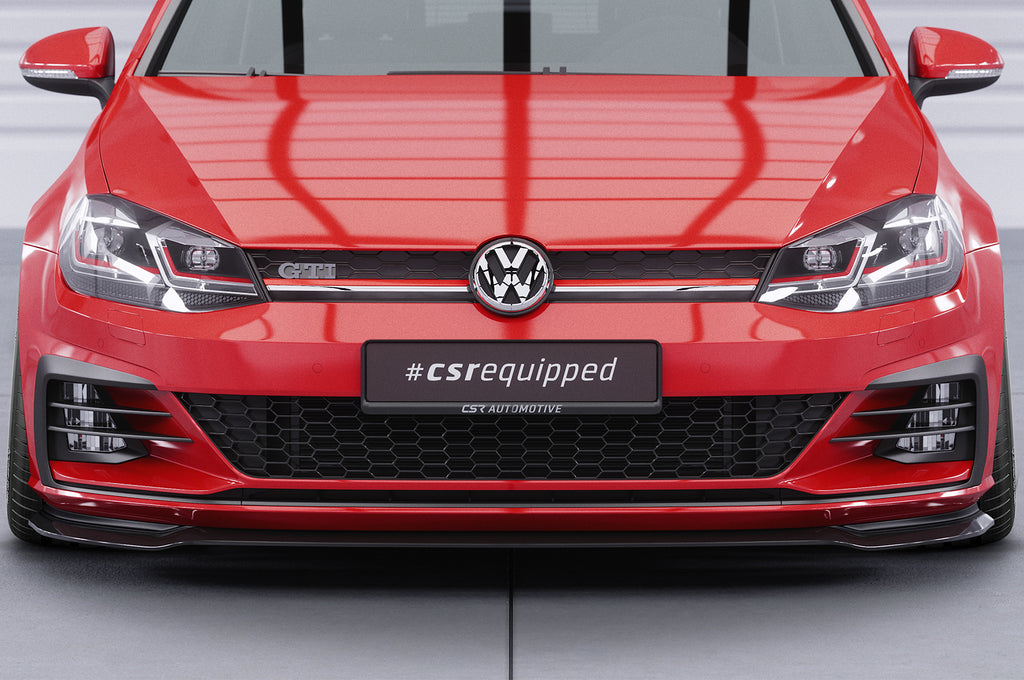 CSR Frontspoiler | Cup-Spoilerlippe mit ABE für VW Golf 7 GTI / GTD CSL380-C Carbon Look Hochglanz (keine Lackierung erforderlich)