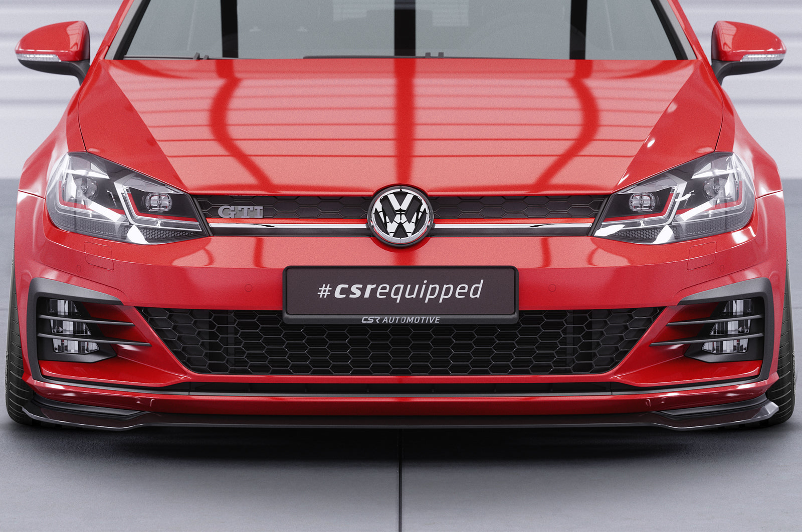 CSR Frontspoiler | Cup-Spoilerlippe mit ABE für VW Golf 7 GTI / GTD CSL380-C Carbon Look Hochglanz (keine Lackierung erforderlich)