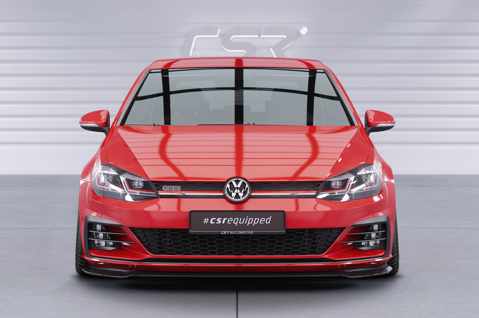 CSR Frontspoiler | Cup-Spoilerlippe mit ABE für VW Golf 7 GTI / GTD CSL380-C Carbon Look Hochglanz (keine Lackierung erforderlich)