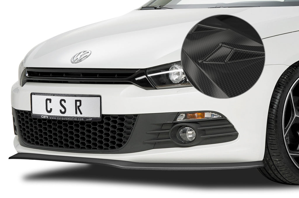 CSR Frontspoiler | Cup-Spoilerlippe mit ABE für VW Scirocco III CSL383-C Carbon Look Hochglanz (keine Lackierung erforderlich)
