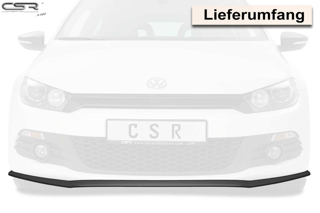 CSR Frontspoiler | Cup-Spoilerlippe mit ABE für VW Scirocco III CSL383-C Carbon Look Hochglanz (keine Lackierung erforderlich)
