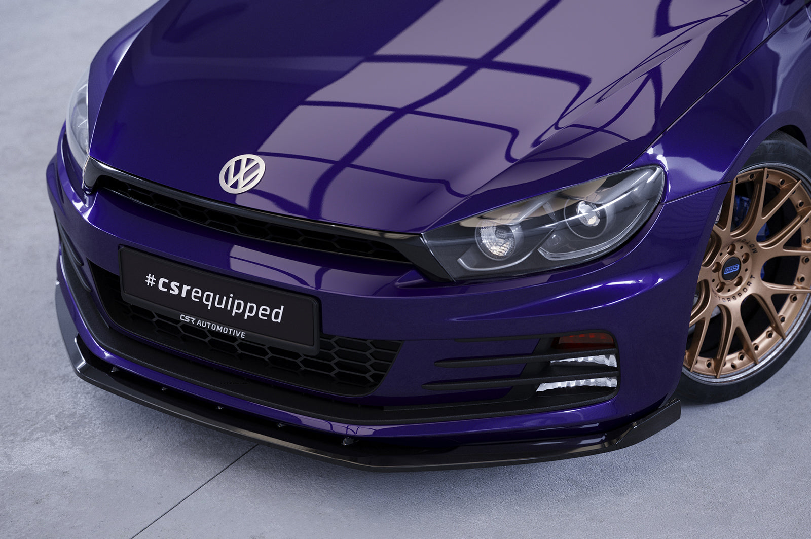 CSR Frontspoiler | Cup-Spoilerlippe mit ABE für VW Scirocco III CSL384-S Strukturiert schwarz matt (keine Lackierung erforderlich)
