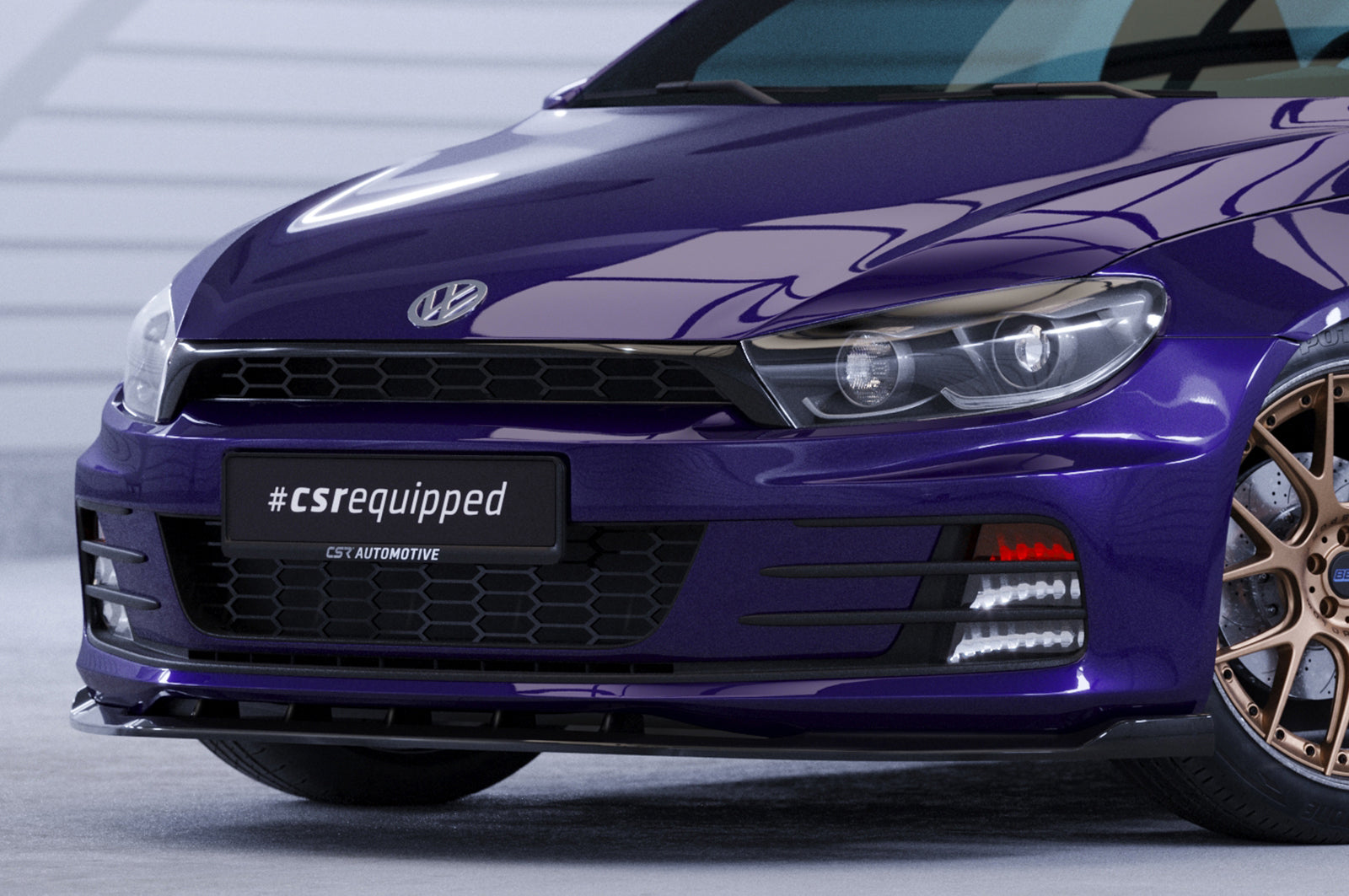 CSR Frontspoiler | Cup-Spoilerlippe mit ABE für VW Scirocco III CSL384-S Strukturiert schwarz matt (keine Lackierung erforderlich)