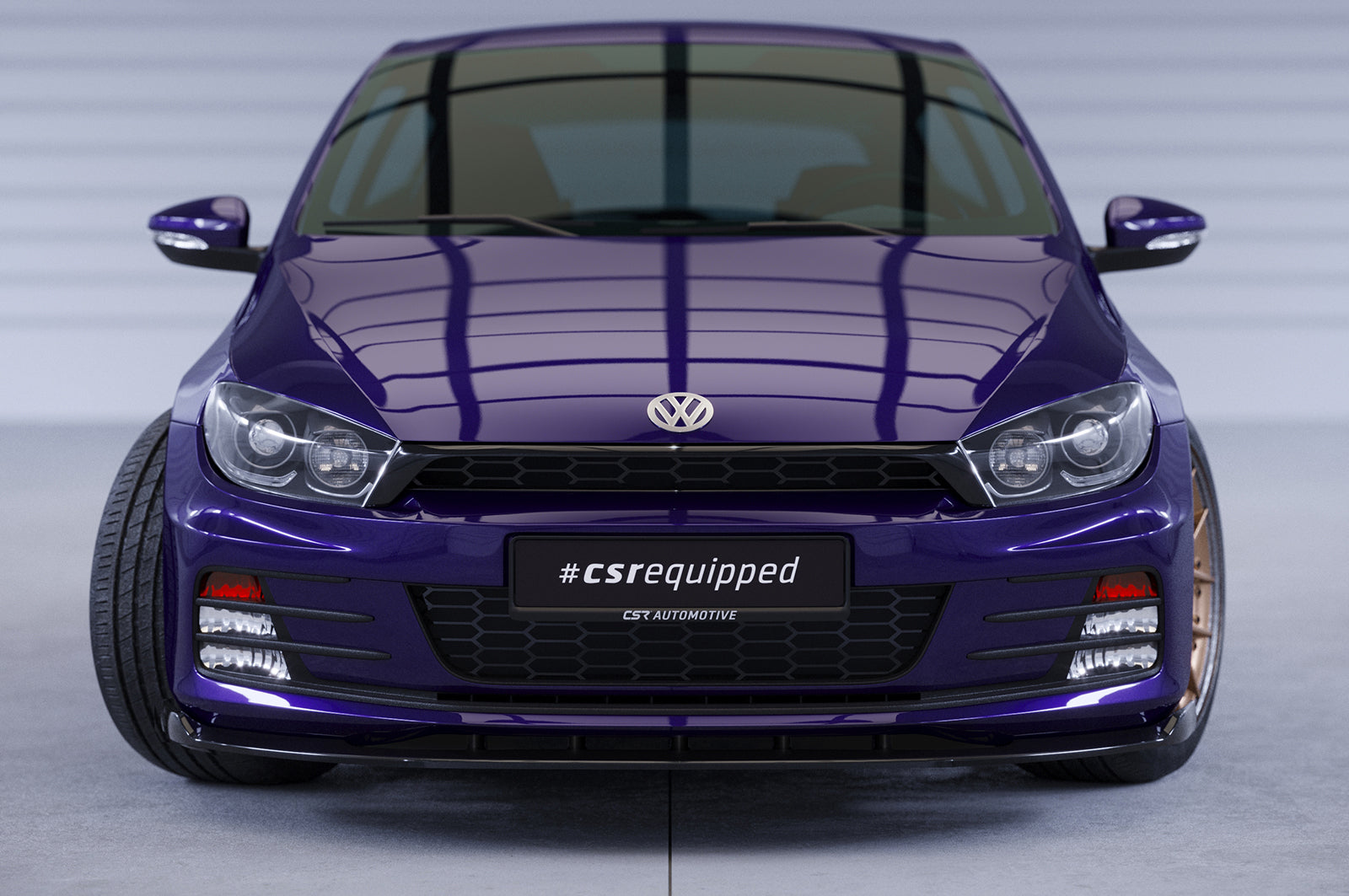 CSR Frontspoiler | Cup-Spoilerlippe mit ABE für VW Scirocco III CSL384-S Strukturiert schwarz matt (keine Lackierung erforderlich)