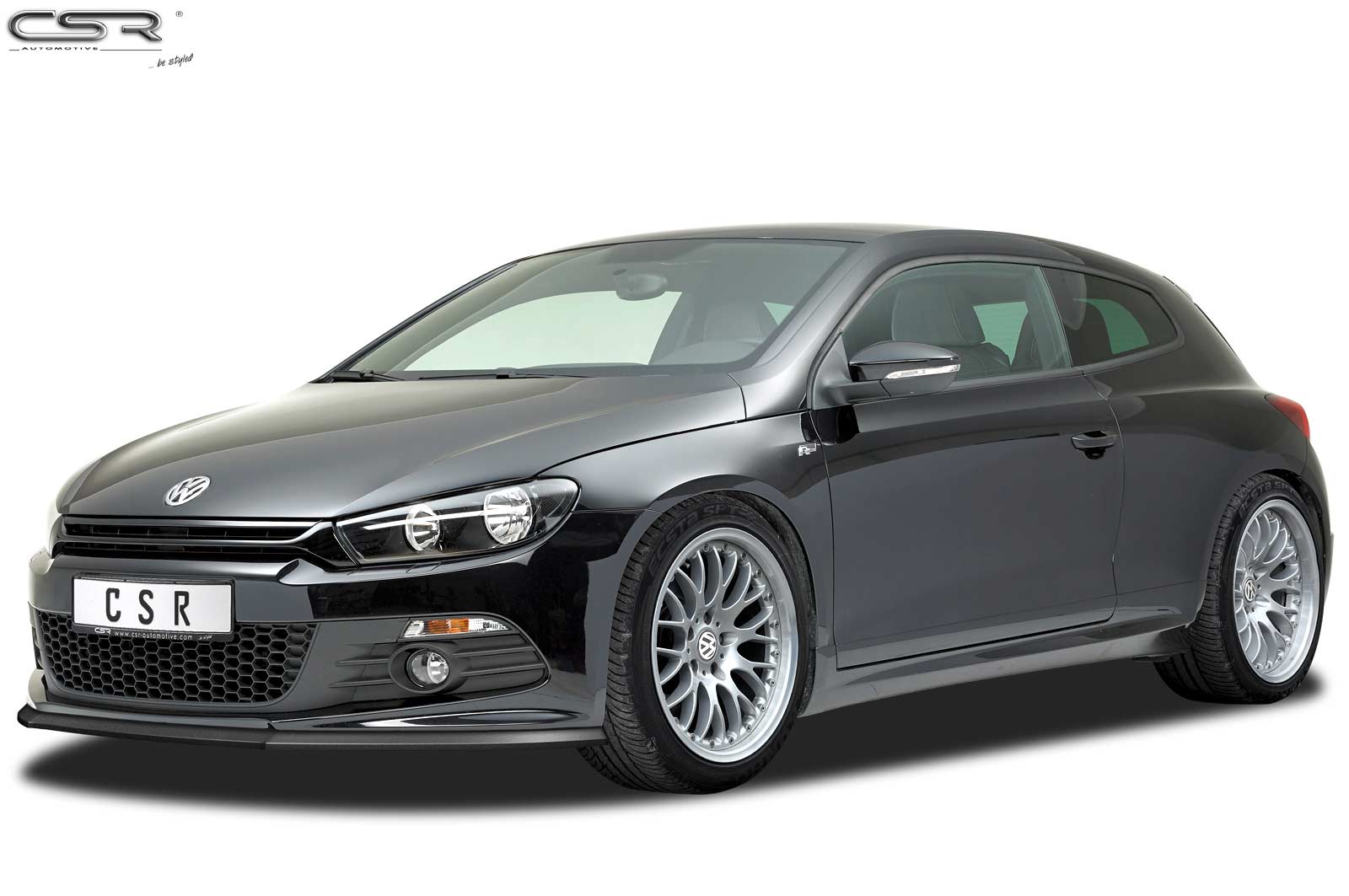 CSR Frontspoiler | Cup-Spoilerlippe mit ABE für VW Scirocco III R-Line CSL385-G Glossy schwarz Hochglanz (keine Lackierung erforderlich)