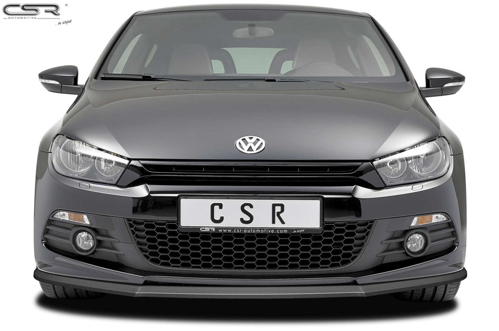 CSR Frontspoiler | Cup-Spoilerlippe mit ABE für VW Scirocco III R-Line CSL385-G Glossy schwarz Hochglanz (keine Lackierung erforderlich)