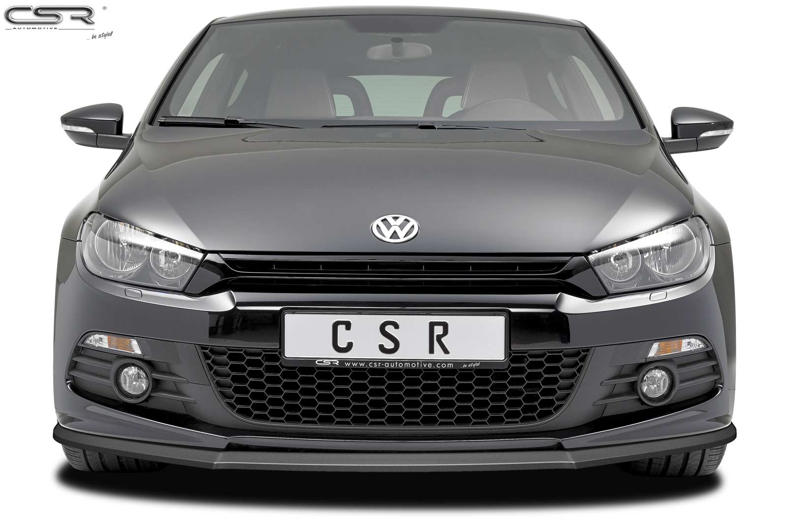 CSR Frontspoiler | Cup-Spoilerlippe mit ABE für VW Scirocco III R-Line CSL385-G Glossy schwarz Hochglanz (keine Lackierung erforderlich)