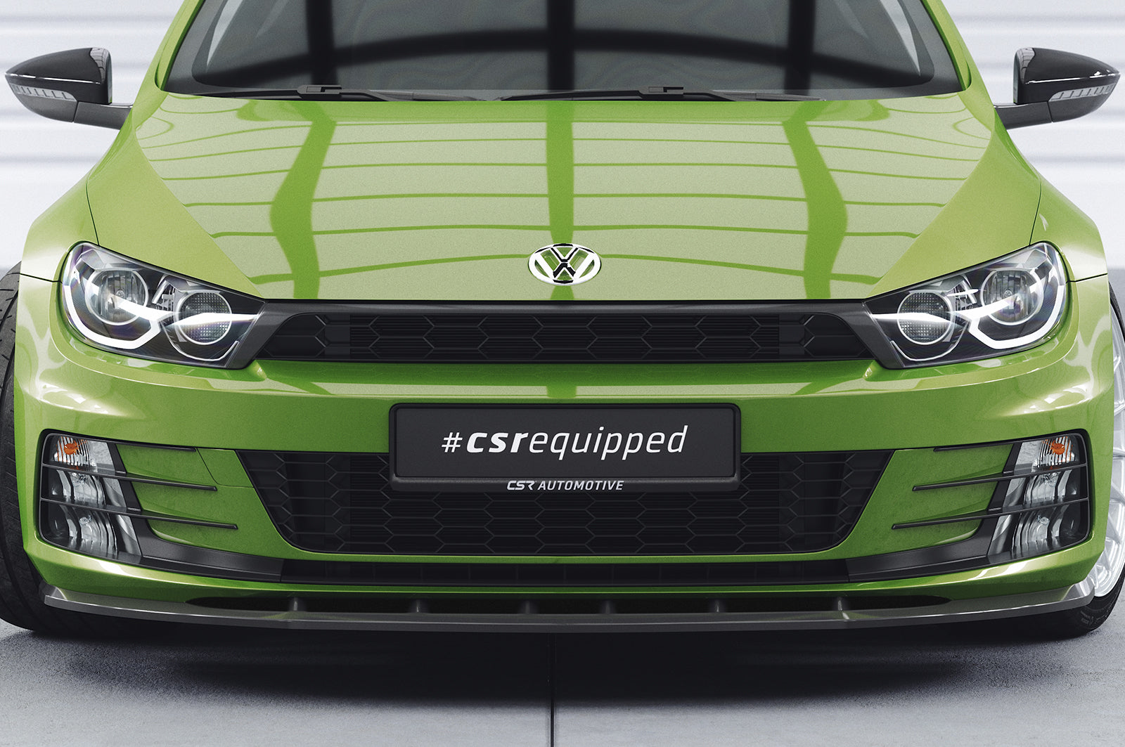 CSR Frontspoiler | Cup-Spoilerlippe mit ABE für VW Scirocco III R-Line CSL386-G Glossy schwarz Hochglanz (keine Lackierung erforderlich)