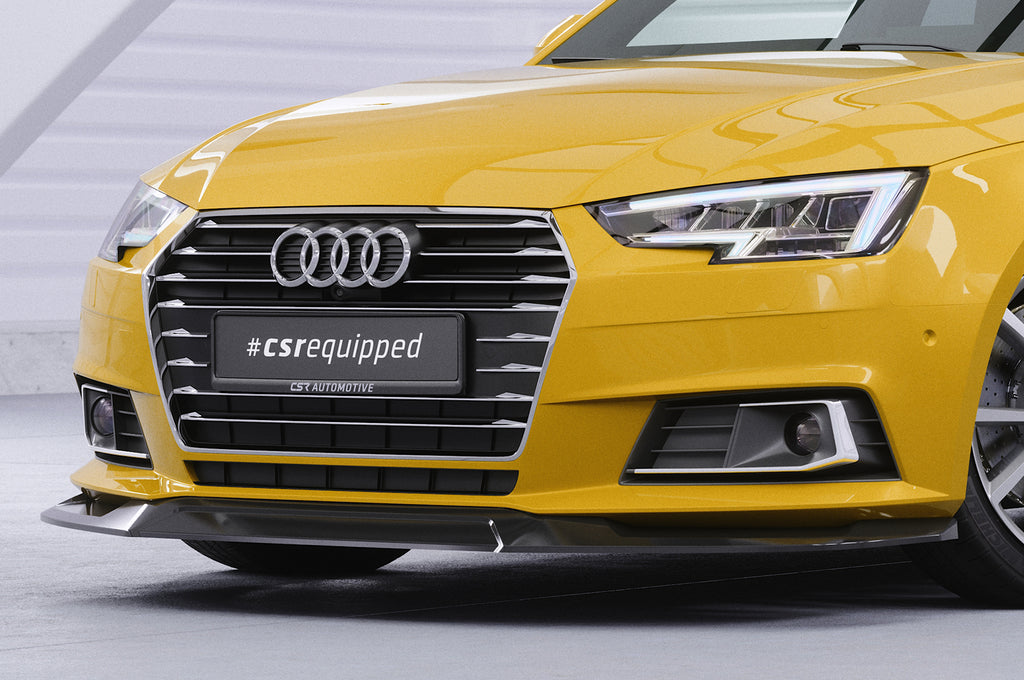 CSR Frontspoiler | Cup-Spoilerlippe mit ABE für Audi A4 B9 (Typ 8W) CSL387-C Carbon Look Hochglanz (keine Lackierung erforderlich)
