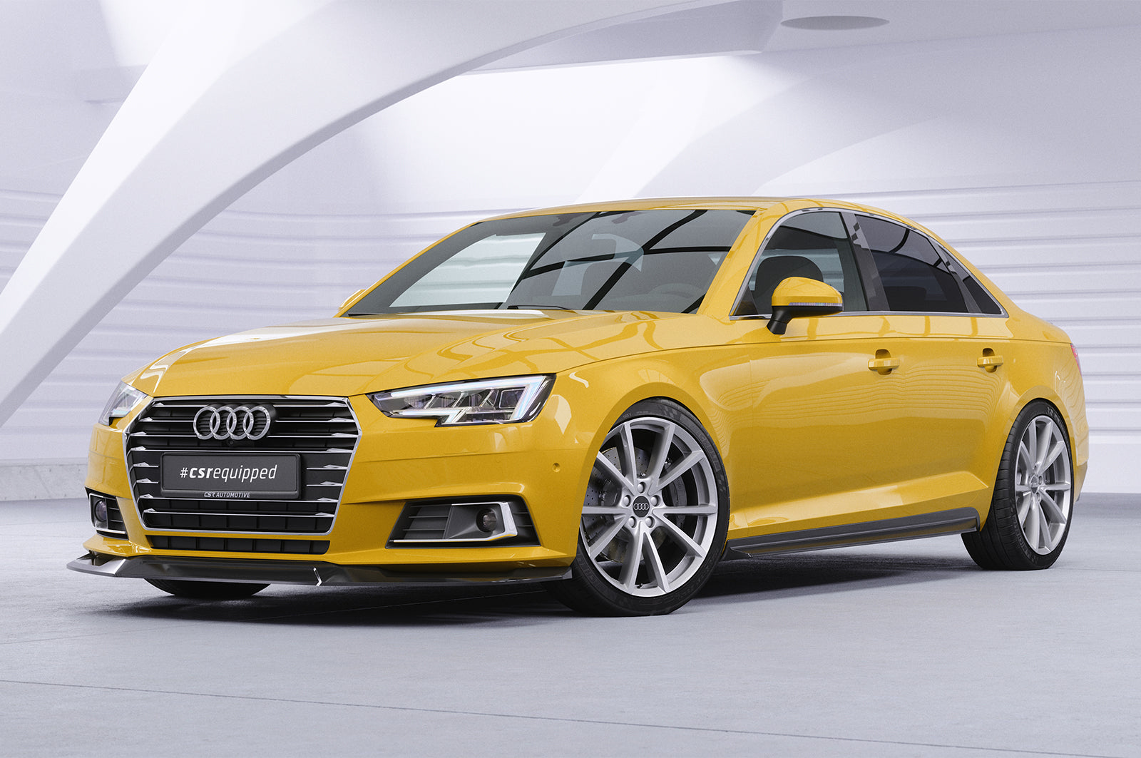CSR Frontspoiler | Cup-Spoilerlippe mit ABE für Audi A4 B9 (Typ 8W) CSL387-C Carbon Look Hochglanz (keine Lackierung erforderlich)