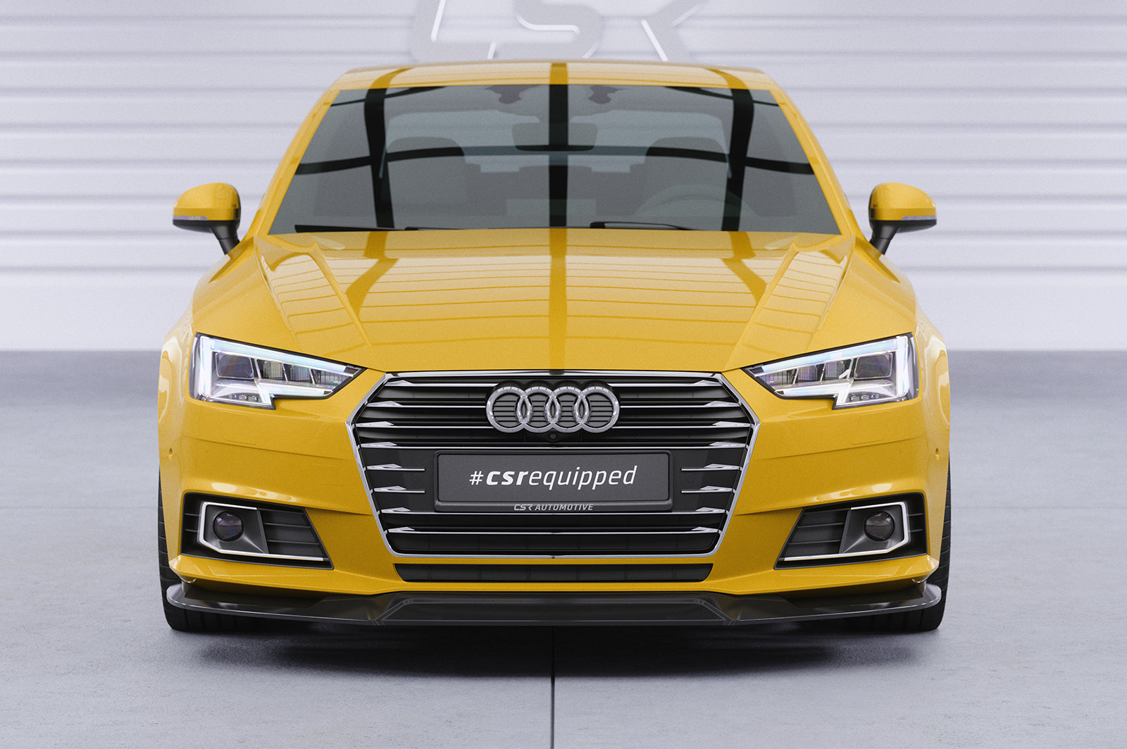 CSR Frontspoiler | Cup-Spoilerlippe mit ABE für Audi A4 B9 (Typ 8W) CSL387-C Carbon Look Hochglanz (keine Lackierung erforderlich)
