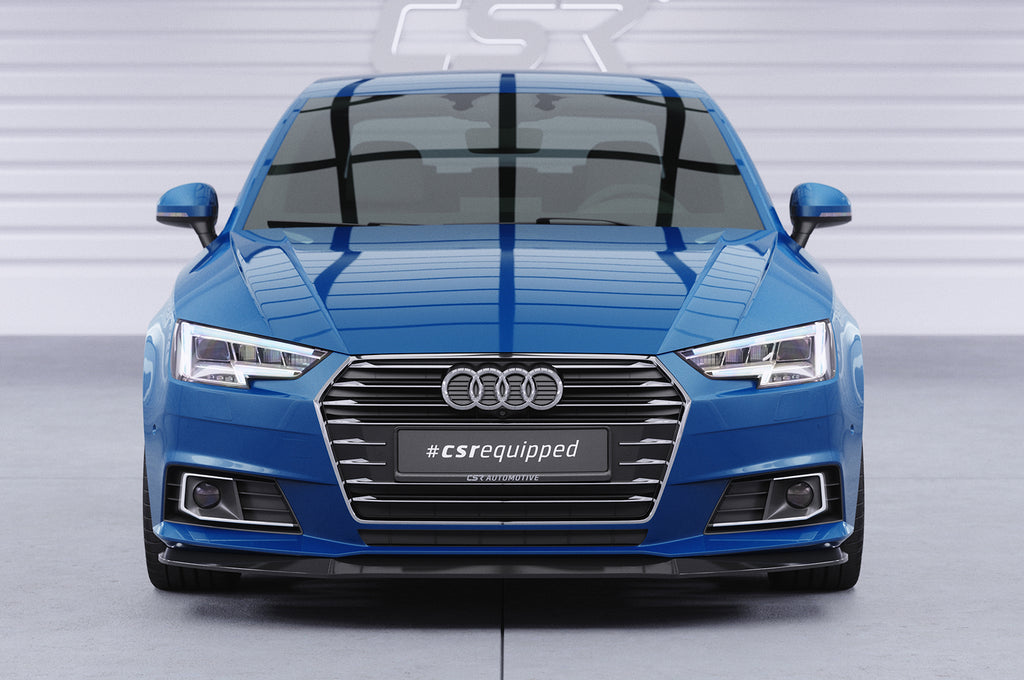 CSR Frontspoiler | Cup-Spoilerlippe mit ABE für Audi A4 B9 (Typ 8W) CSL388-G Glossy schwarz Hochglanz (keine Lackierung erforderlich)
