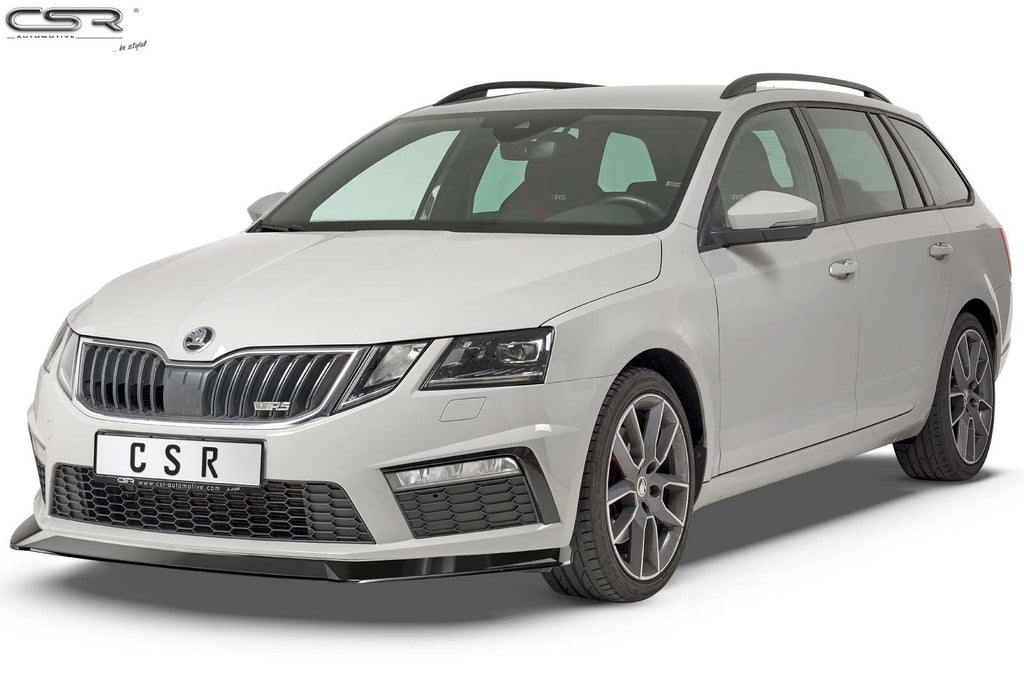 CSR Frontspoiler | Cup-Spoilerlippe mit ABE für Skoda Octavia III (5E) RS CSL389-G Glossy schwarz Hochglanz (keine Lackierung erforderlich)