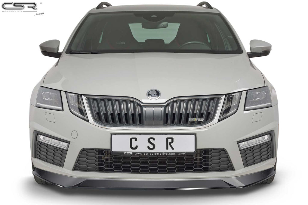 CSR Frontspoiler | Cup-Spoilerlippe mit ABE für Skoda Octavia III (5E) RS CSL389-G Glossy schwarz Hochglanz (keine Lackierung erforderlich)
