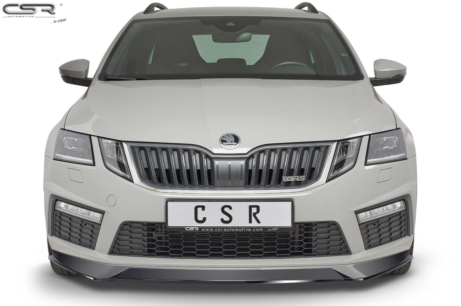 CSR Frontspoiler | Cup-Spoilerlippe mit ABE für Skoda Octavia III (5E) RS CSL389-G Glossy schwarz Hochglanz (keine Lackierung erforderlich)