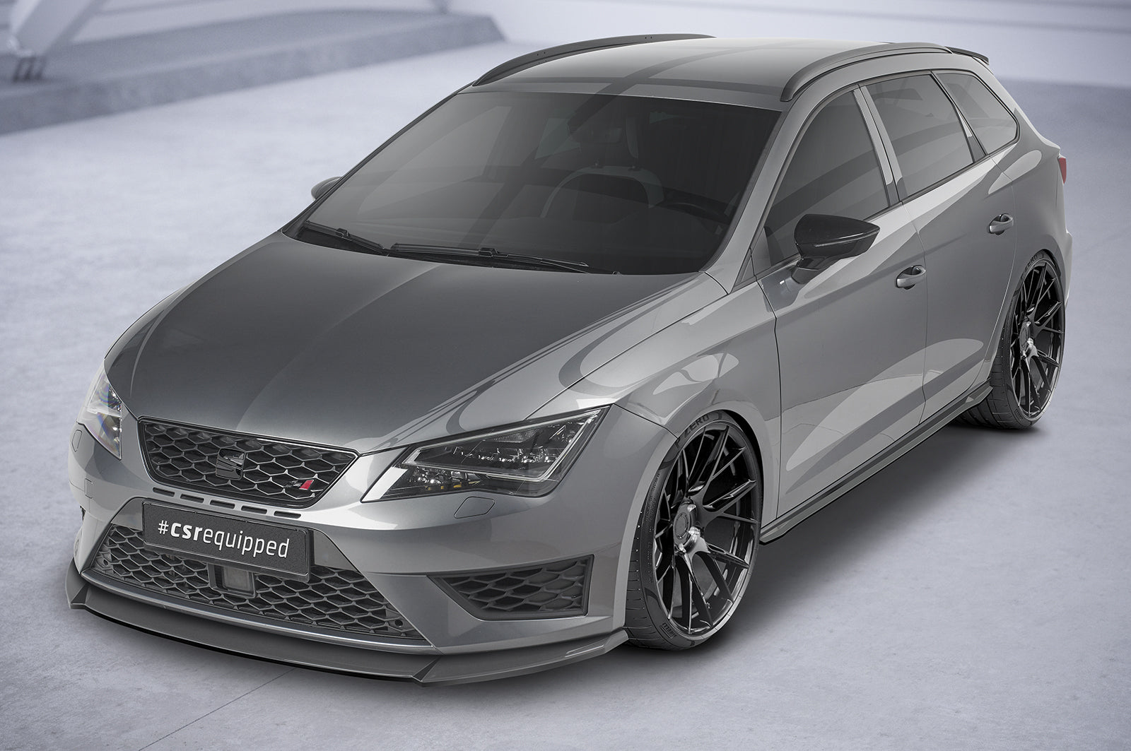 CSR Frontspoiler | Cup-Spoilerlippe mit ABE für Seat Leon 3 (Typ 5F) Cupra/FR CSL390-C Carbon Look Hochglanz (keine Lackierung erforderlich)