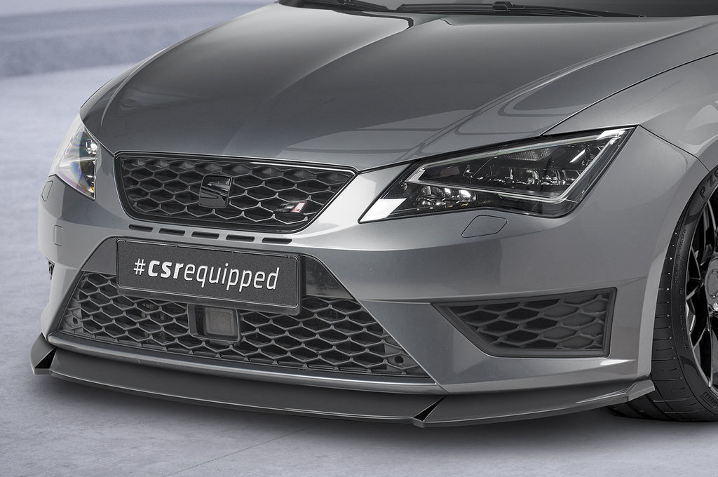 CSR Frontspoiler | Cup-Spoilerlippe mit ABE für Seat Leon 3 (Typ 5F) Cupra/FR CSL390-S Strukturiert schwarz matt (keine Lackierung erforderlich)