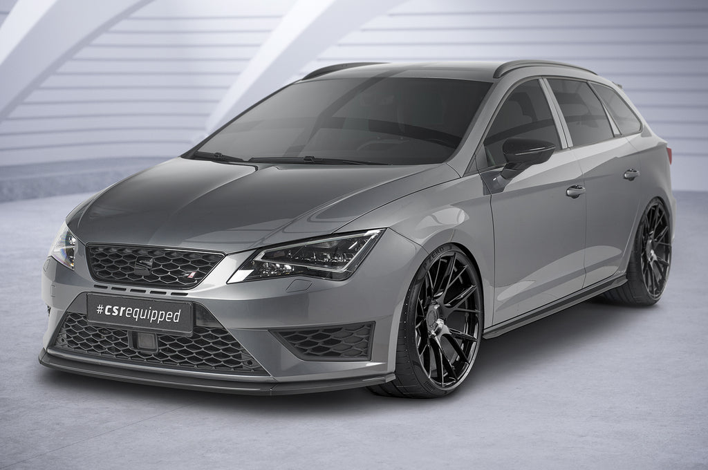 CSR Frontspoiler | Cup-Spoilerlippe mit ABE für Seat Leon 3 (Typ 5F) Cupra/FR CSL390-C Carbon Look Hochglanz (keine Lackierung erforderlich)
