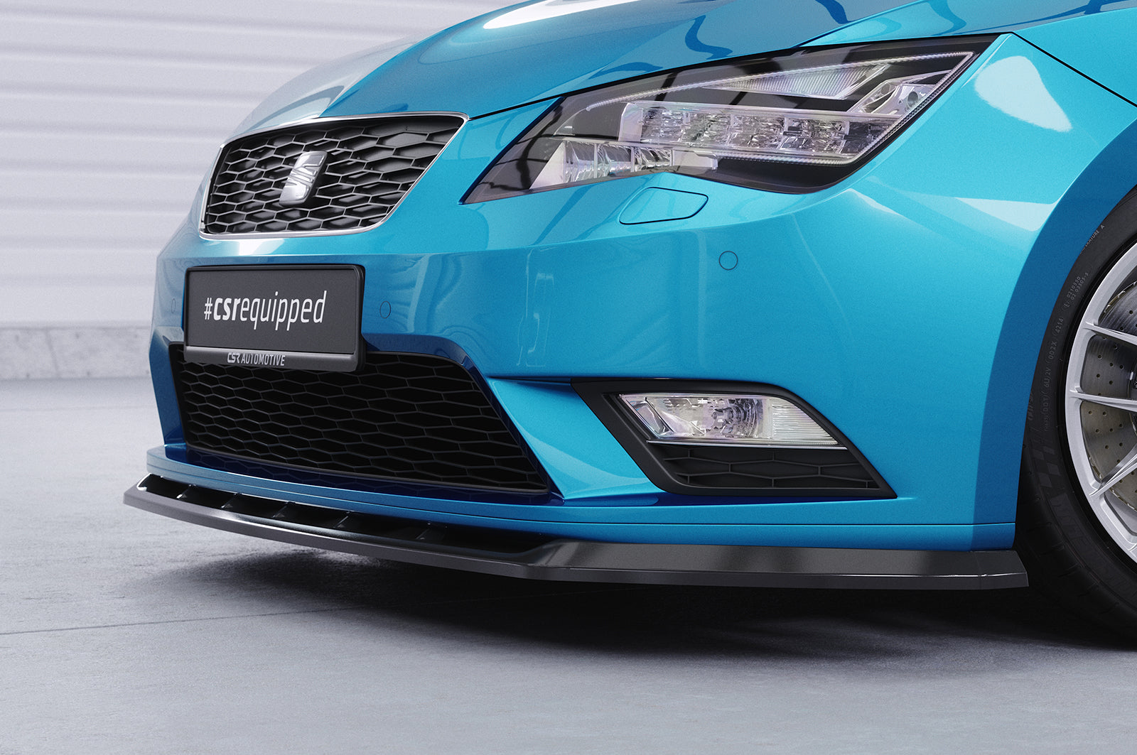 CSR Frontspoiler | Cup-Spoilerlippe mit ABE für Seat Leon 3 (Typ 5F) CSL394-C Carbon Look Hochglanz (keine Lackierung erforderlich)