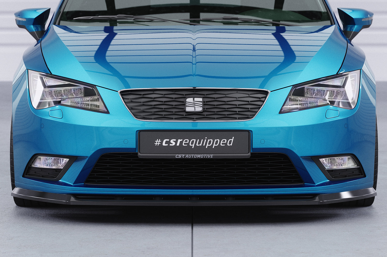 CSR Frontspoiler | Cup-Spoilerlippe mit ABE für Seat Leon 3 (Typ 5F) CSL394-C Carbon Look Hochglanz (keine Lackierung erforderlich)