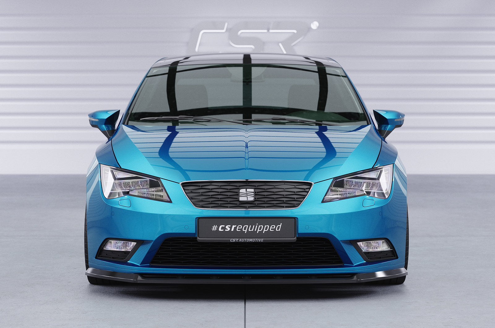 CSR Frontspoiler | Cup-Spoilerlippe mit ABE für Seat Leon 3 (Typ 5F) CSL394-C Carbon Look Hochglanz (keine Lackierung erforderlich)