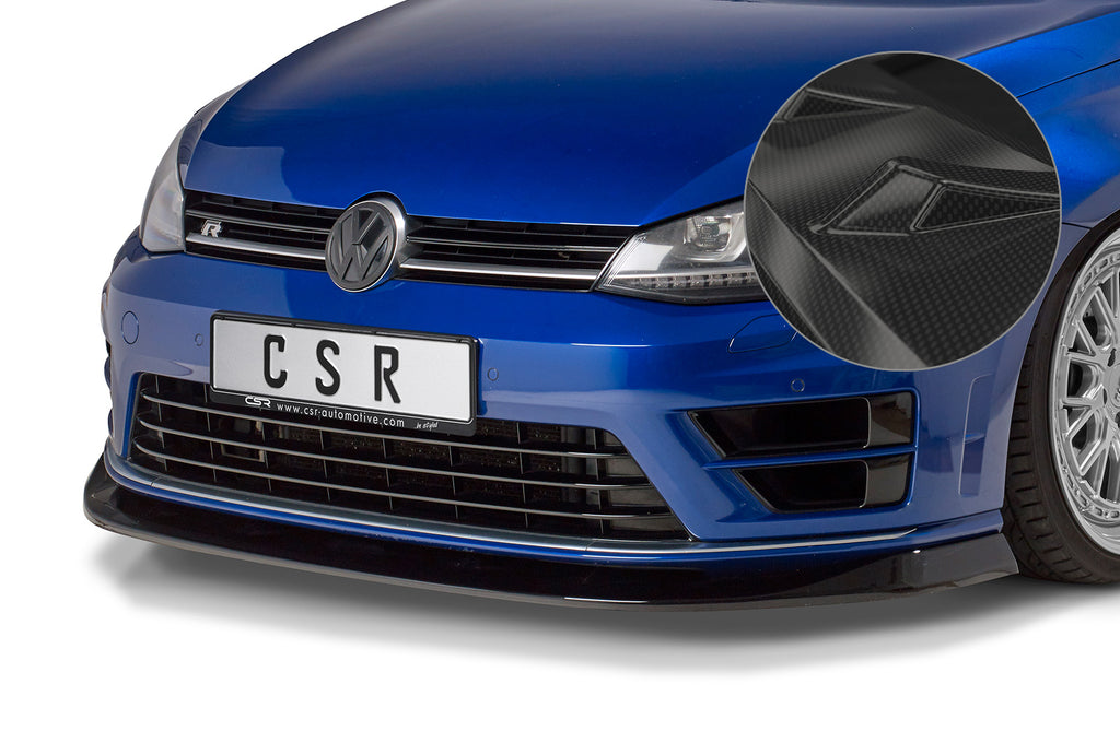 CSR Frontspoiler | Cup-Spoilerlippe mit ABE für VW Golf 7 R CSL395-C Carbon Look Hochglanz (keine Lackierung erforderlich)