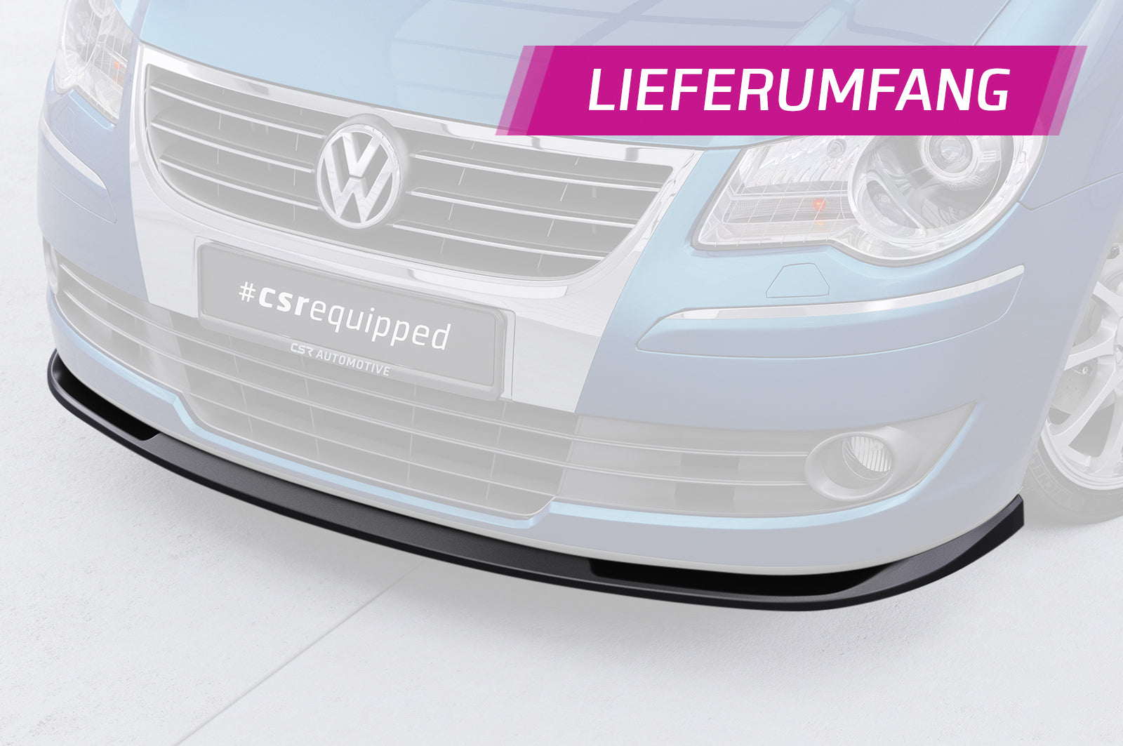CSR Frontspoiler | Cup-Spoilerlippe mit ABE für VW Touran I (Typ 1T) CSL396-L Unlackiert roh (Lackierung erforderlich)