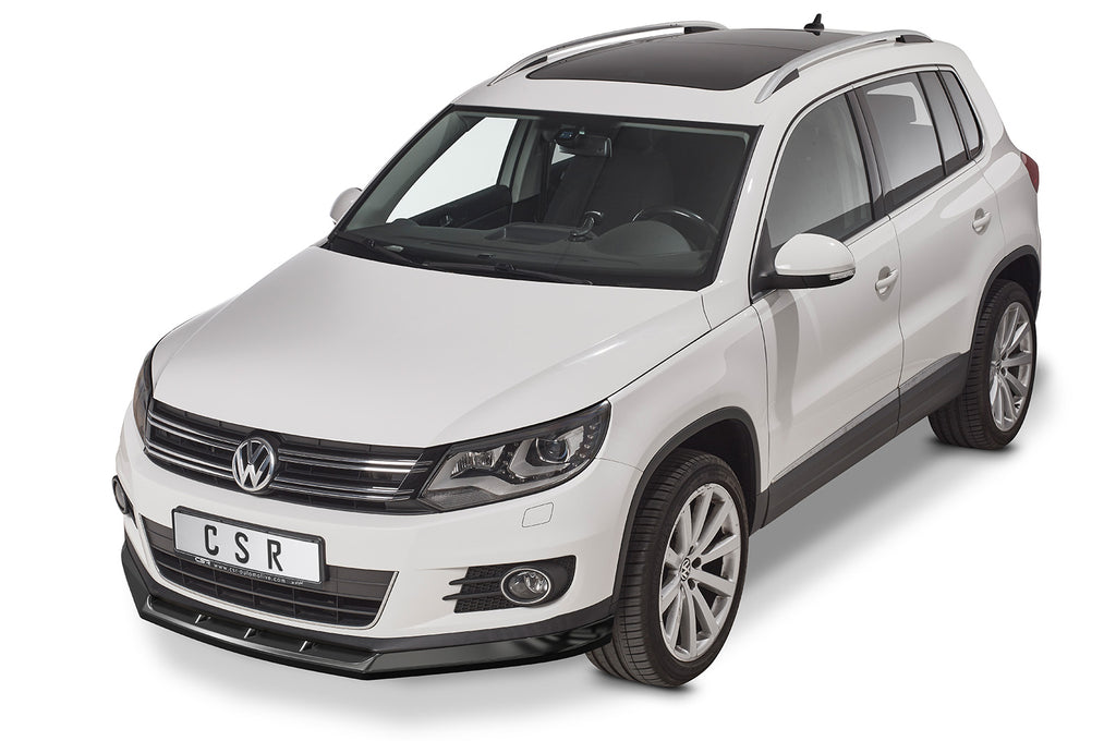 CSR Frontspoiler | Cup-Spoilerlippe mit ABE für VW Tiguan I CSL397-C Carbon Look Hochglanz (keine Lackierung erforderlich)