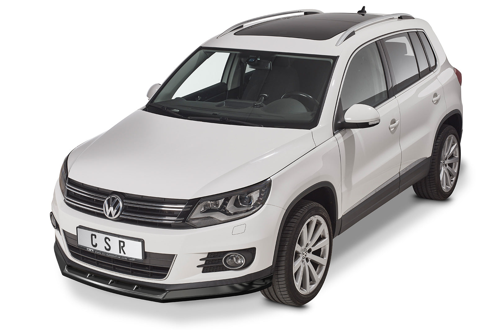 CSR Frontspoiler | Cup-Spoilerlippe mit ABE für VW Tiguan I CSL397-C Carbon Look Hochglanz (keine Lackierung erforderlich)