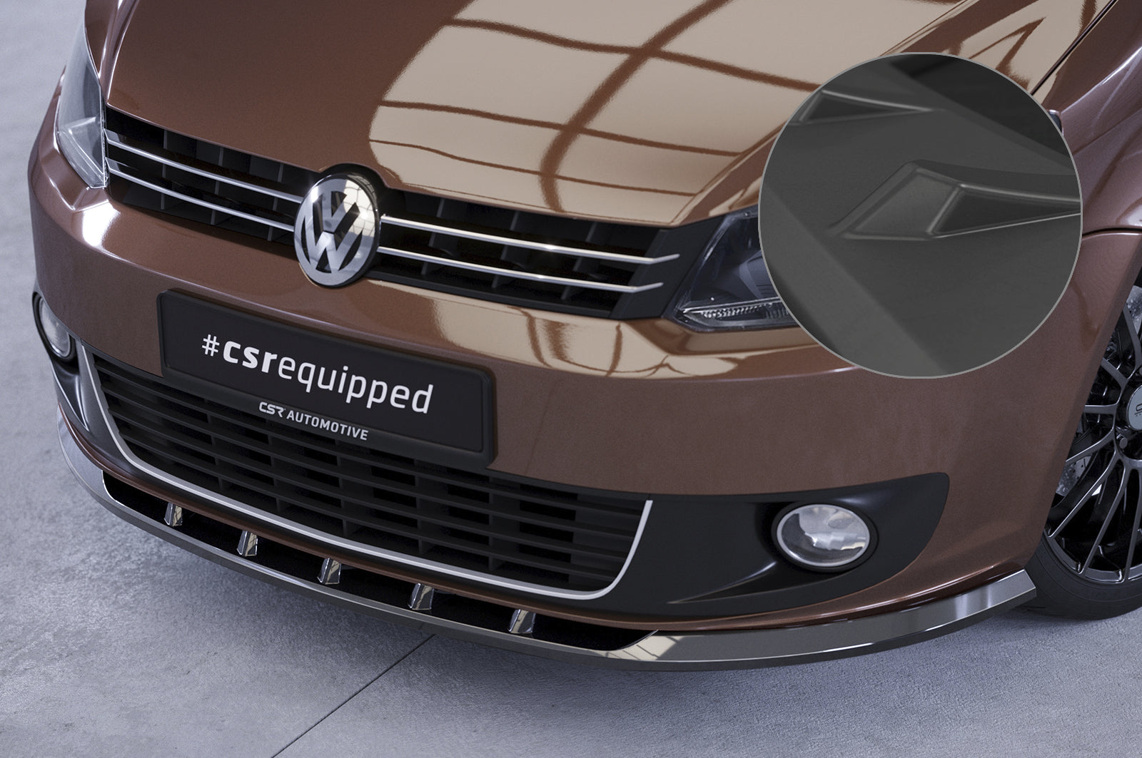 CSR Frontspoiler | Cup-Spoilerlippe mit ABE für VW Touran I (Typ 1T) CSL398-L Unlackiert roh (Lackierung erforderlich)