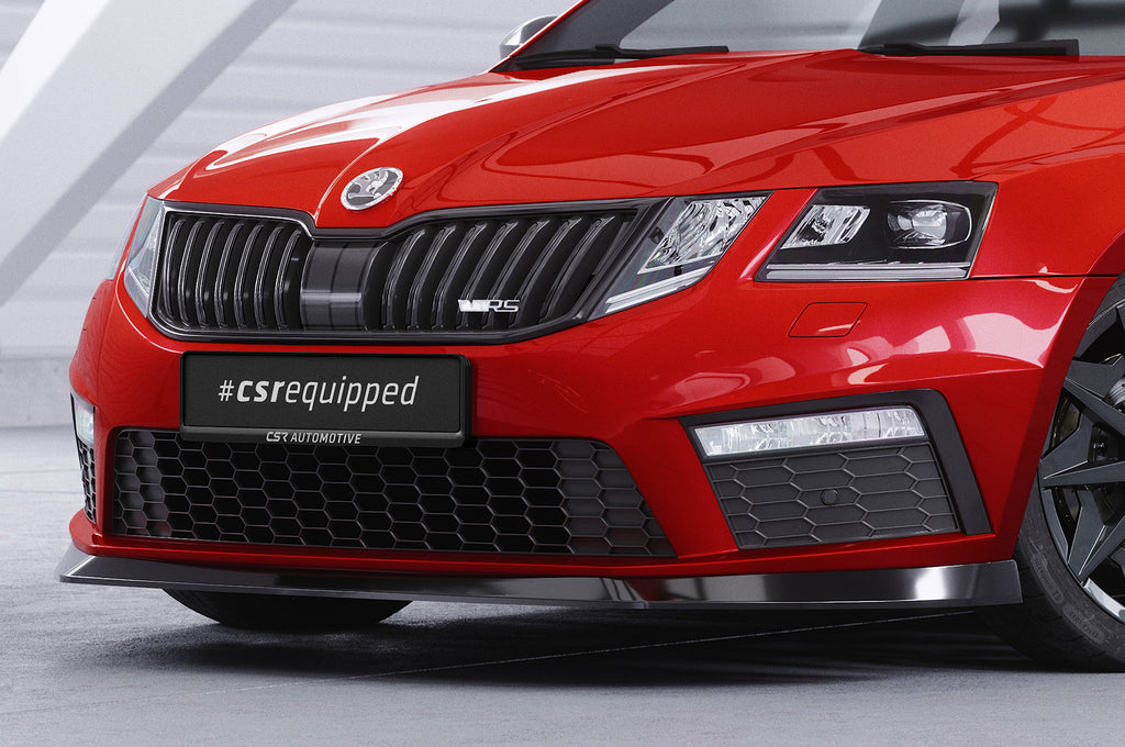 CSR Frontspoiler | Cup-Spoilerlippe mit ABE für Skoda Octavia III 5E RS CSL399-C Carbon Look Hochglanz (keine Lackierung erforderlich)