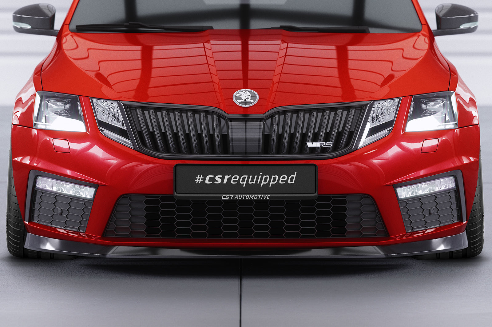 CSR Frontspoiler | Cup-Spoilerlippe mit ABE für Skoda Octavia III 5E RS CSL399-G Glossy schwarz Hochglanz (keine Lackierung erforderlich)