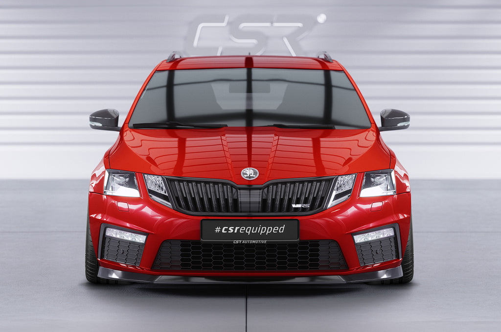 CSR Frontspoiler | Cup-Spoilerlippe mit ABE für Skoda Octavia III 5E RS CSL399-G Glossy schwarz Hochglanz (keine Lackierung erforderlich)