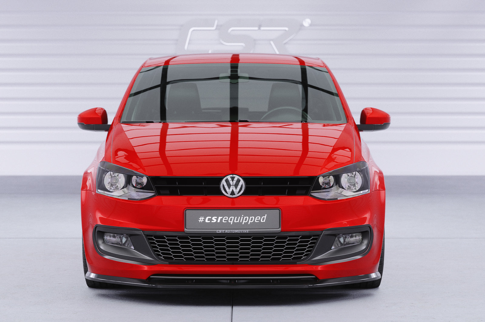 CSR Frontspoiler | Cup-Spoilerlippe mit ABE für VW Polo V (Typ 6R, 6C) R-Line CSL400-C Carbon Look Hochglanz (keine Lackierung erforderlich)