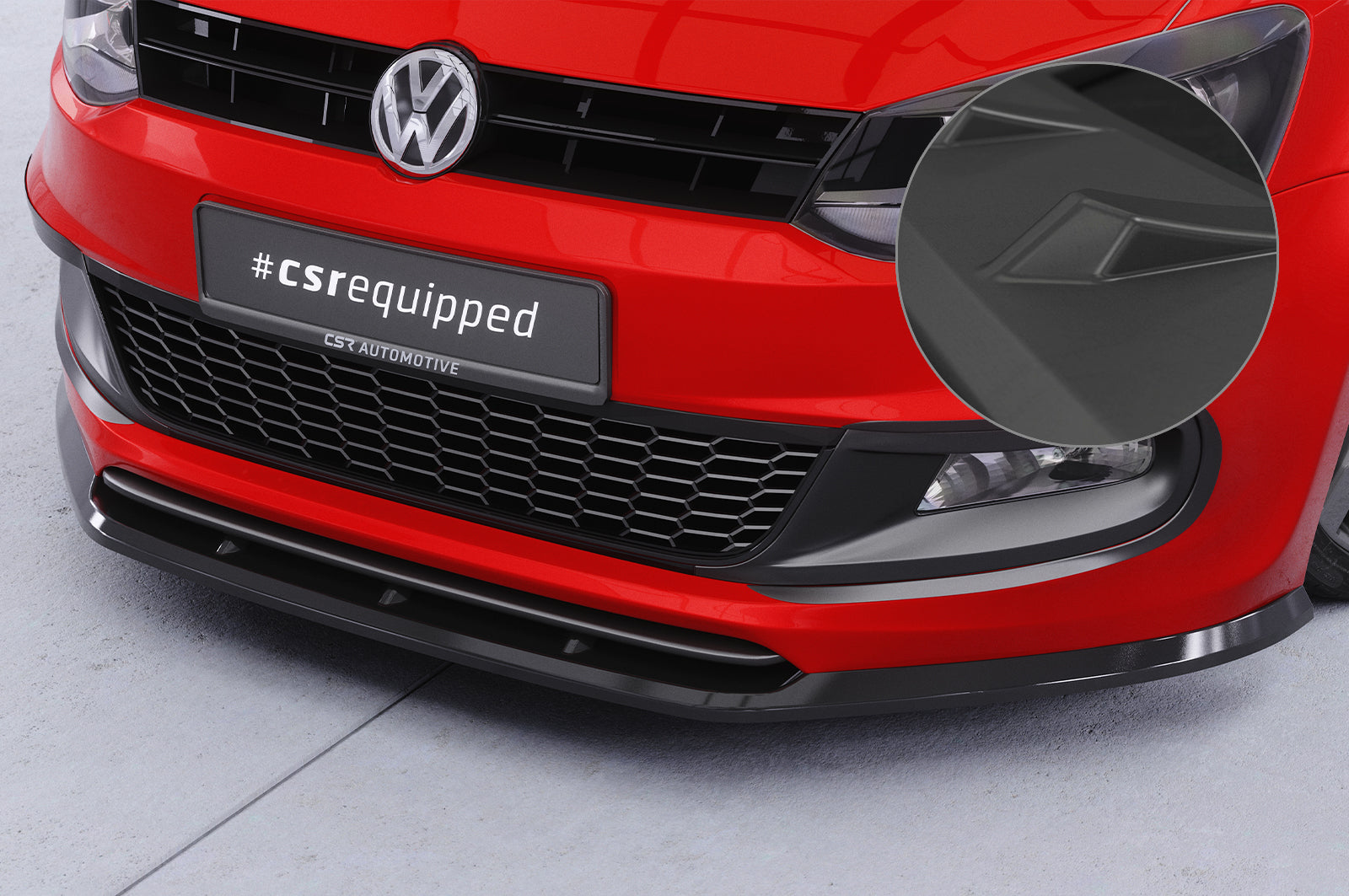 CSR Frontspoiler | Cup-Spoilerlippe mit ABE für VW Polo V (Typ 6R, 6C) R-Line CSL400-L Unlackiert roh (Lackierung erforderlich)