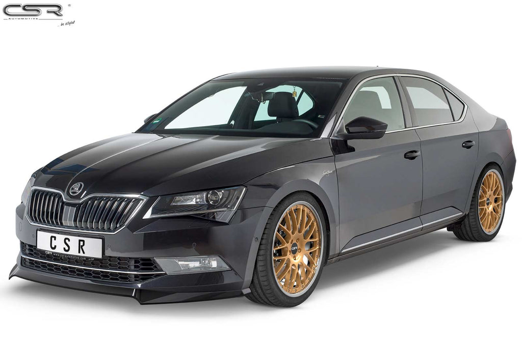 CSR Frontspoiler | Cup-Spoilerlippe mit ABE für Skoda Superb III (Typ 3V) CSL401-S Strukturiert schwarz matt (keine Lackierung erforderlich)
