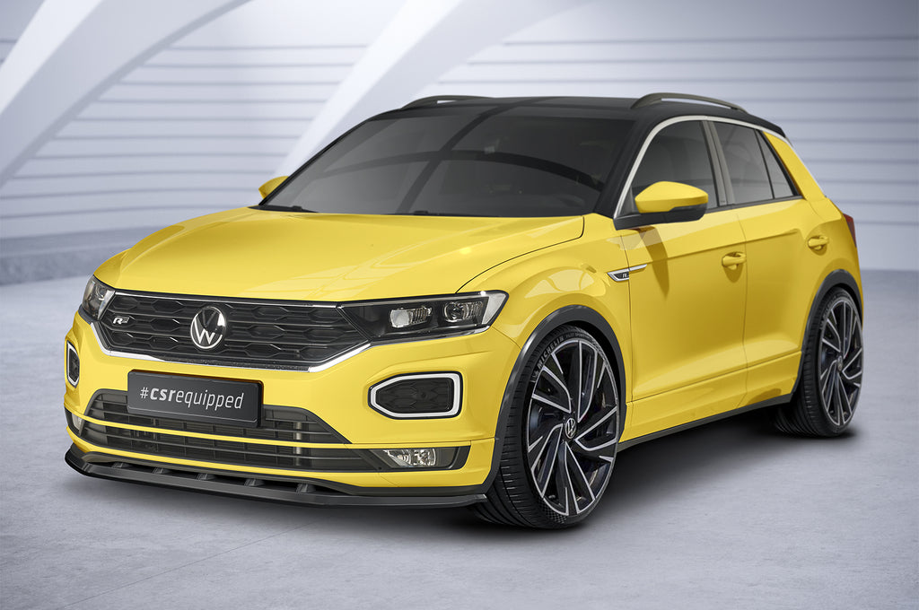 CSR Frontspoiler | Cup-Spoilerlippe mit ABE für VW T-Roc (A1) R-Line CSL402-S Strukturiert schwarz matt (keine Lackierung erforderlich)