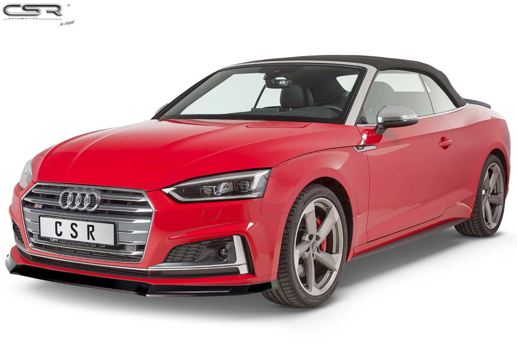 CSR Frontspoiler | Cup-Spoilerlippe mit ABE für Audi A5 F5 S-Line / S5 F5 CSL403-C Carbon Look Hochglanz (keine Lackierung erforderlich)