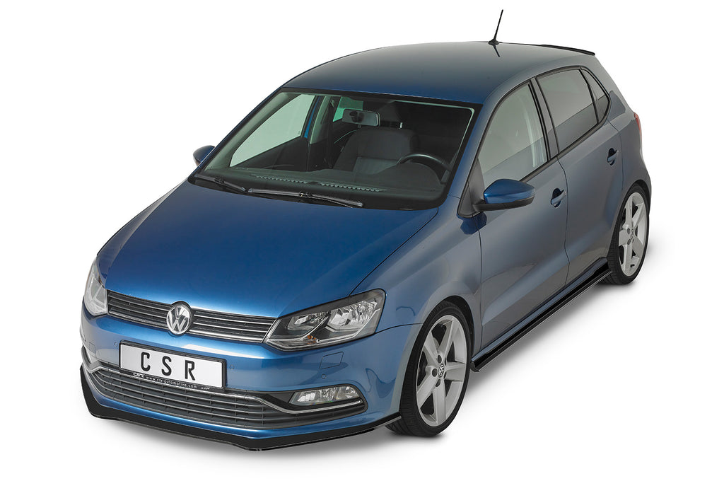 CSR Frontspoiler | Cup-Spoilerlippe mit ABE für VW Polo V (6R/6C) Basis/GTI CSL407-C Carbon Look Hochglanz (keine Lackierung erforderlich)