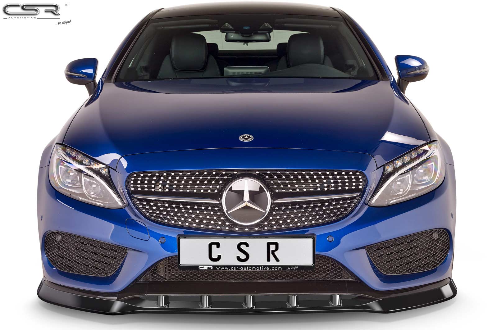 CSR Frontspoiler | Cup-Spoilerlippe mit ABE für Mercedes-Benz C-Klasse 205 AMG-Line CSL408-C Carbon Look Hochglanz (keine Lackierung erforderlich)