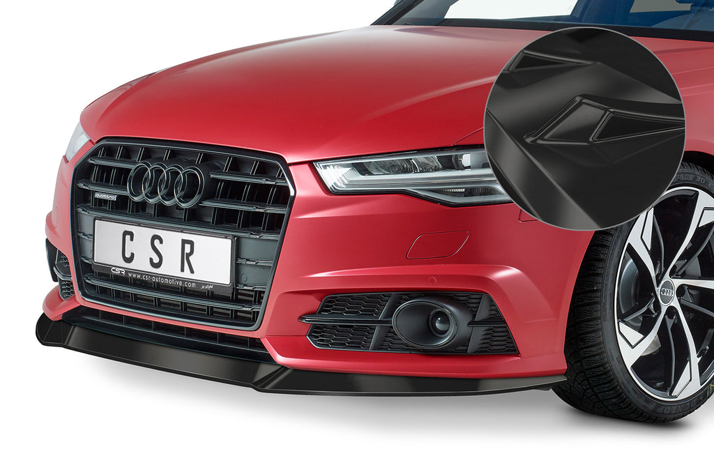CSR Frontspoiler | Cup-Spoilerlippe mit ABE für Audi A6 C7 4G S-Line/ S6 C7 4G CSL410-G Glossy schwarz Hochglanz (keine Lackierung erforderlich)