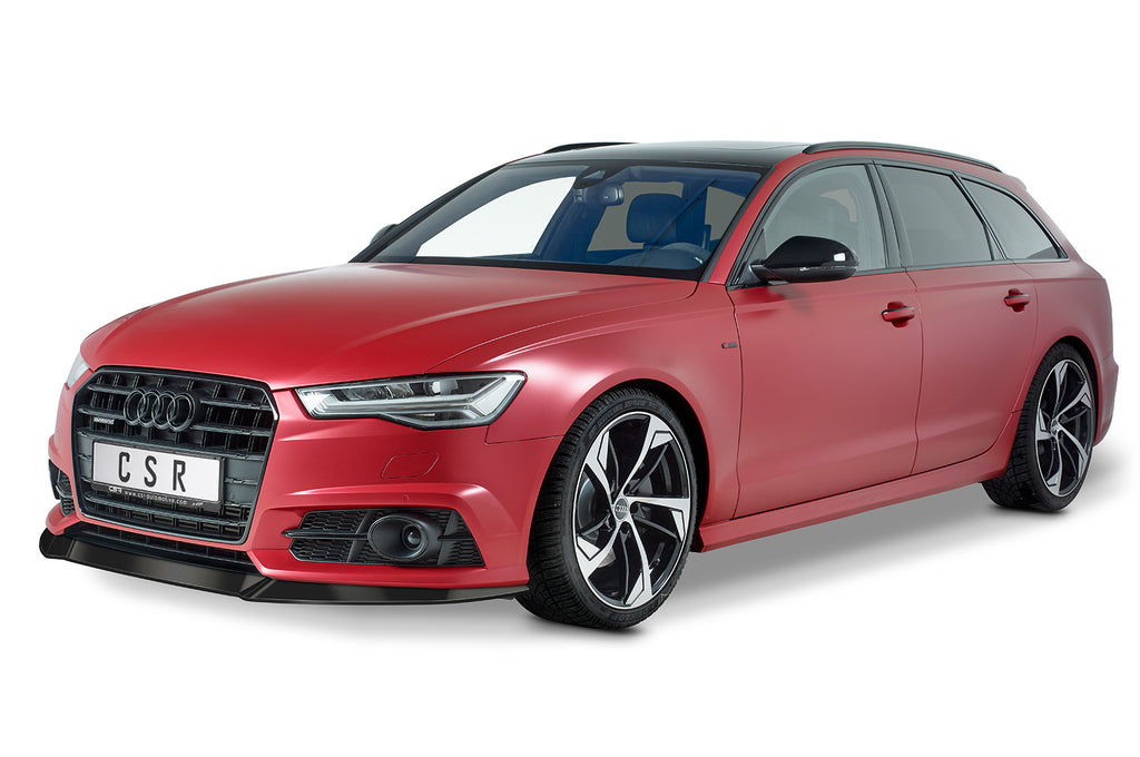 CSR Frontspoiler | Cup-Spoilerlippe mit ABE für Audi A6 C7 4G S-Line/ S6 C7 4G CSL410-G Glossy schwarz Hochglanz (keine Lackierung erforderlich)