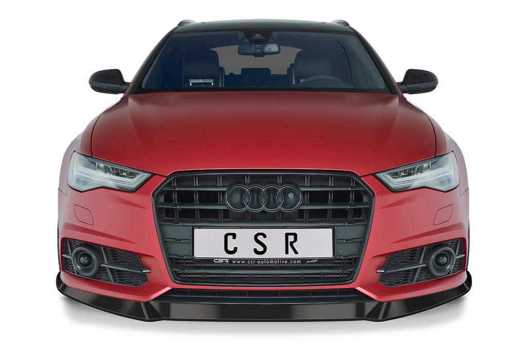 CSR Frontspoiler | Cup-Spoilerlippe mit ABE für Audi A6 C7 4G S-Line/ S6 C7 4G CSL410-G Glossy schwarz Hochglanz (keine Lackierung erforderlich)
