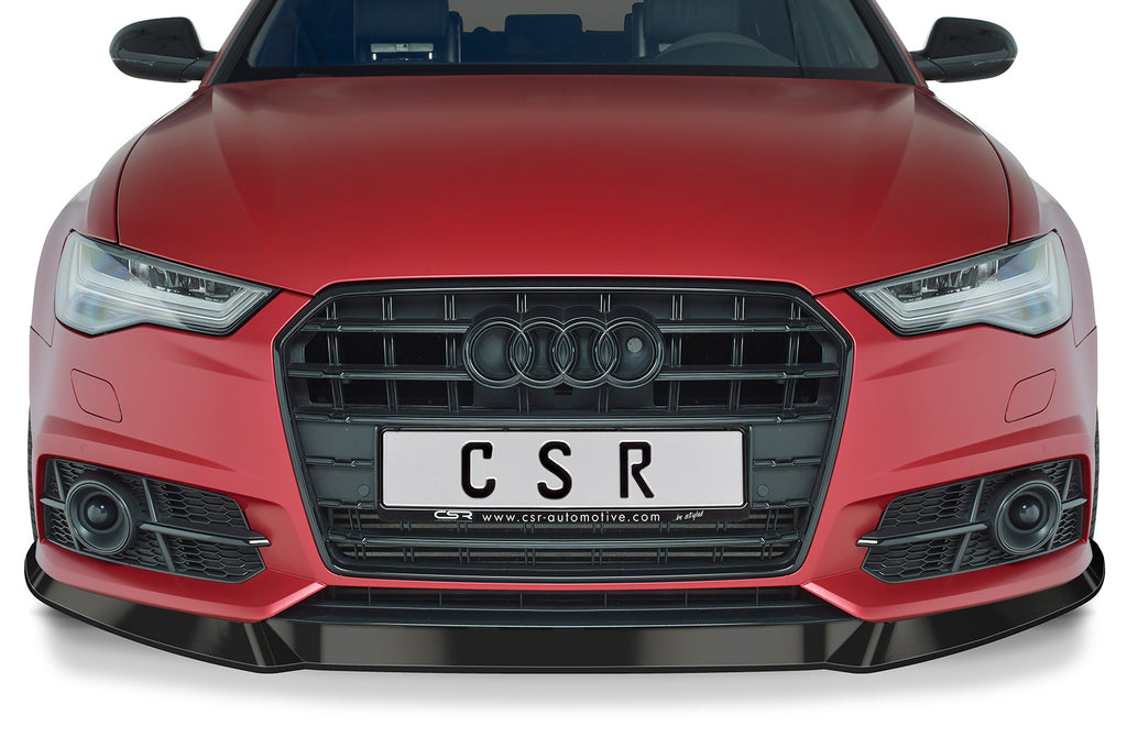 CSR Frontspoiler | Cup-Spoilerlippe mit ABE für Audi A6 C7 4G S-Line/ S6 C7 4G CSL410-G Glossy schwarz Hochglanz (keine Lackierung erforderlich)