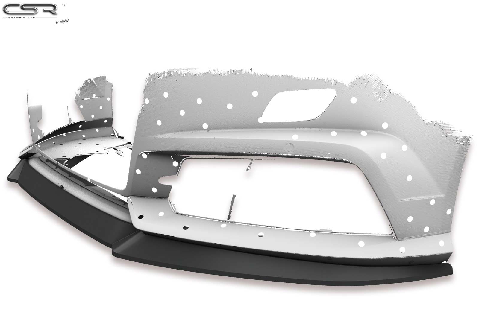 CSR Frontspoiler | Cup-Spoilerlippe mit ABE für Audi A6 C7 4G S-Line/ S6 C7 4G CSL410-G Glossy schwarz Hochglanz (keine Lackierung erforderlich)